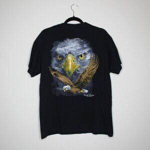Lost Creek Outfitters Large Black Cotton Eagle T-shirt Gildan Heavy Cotton Tag